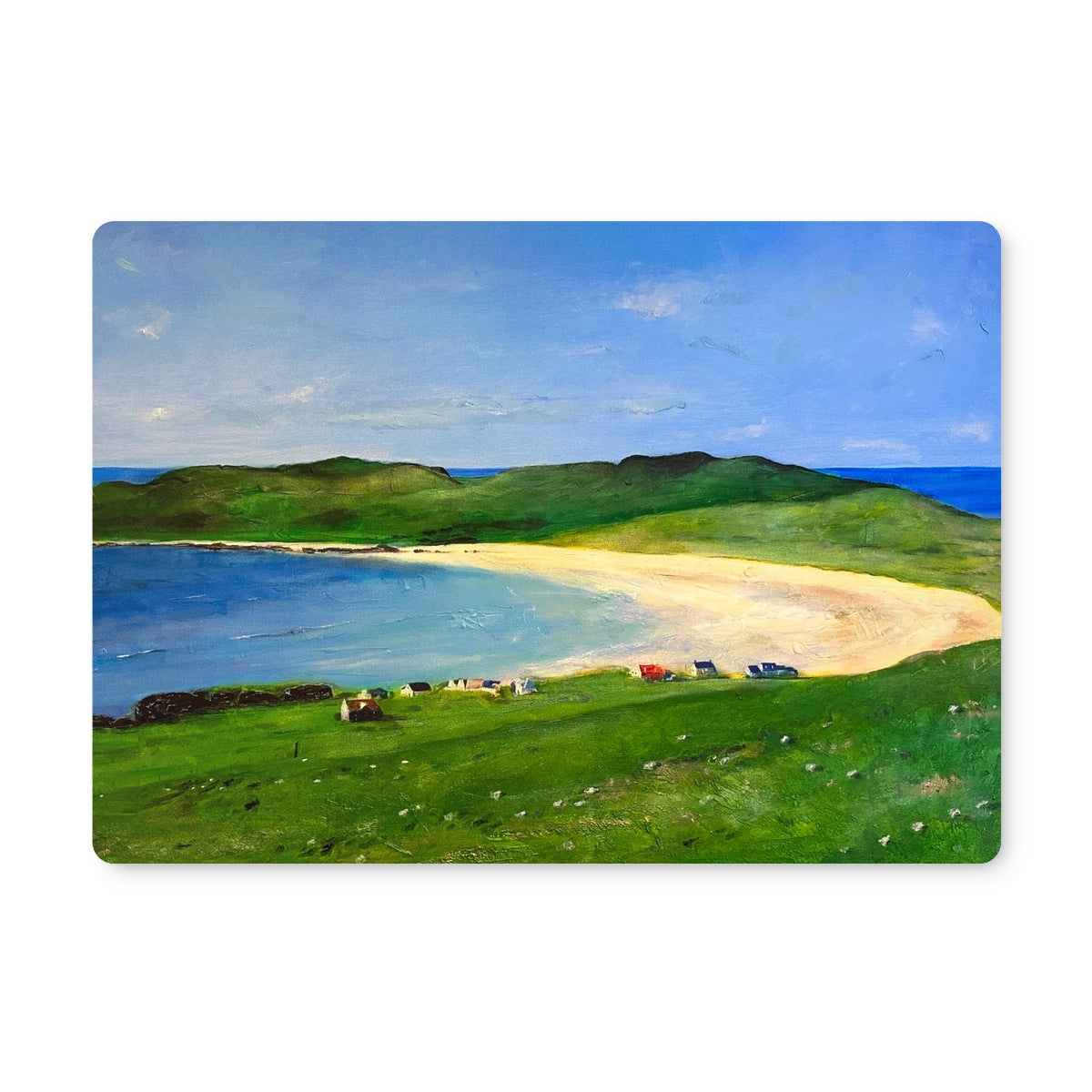 Balephuil Beach Tiree Art Gifts Placemat-Placemats-Hebridean Islands Art Gallery-6 Placemats-Paintings, Prints, Homeware, Art Gifts From Scotland By Scottish Artist Kevin Hunter