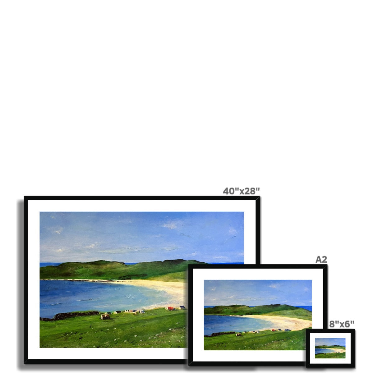 Balephuil Beach Tiree 40x28 inch framed landscape print