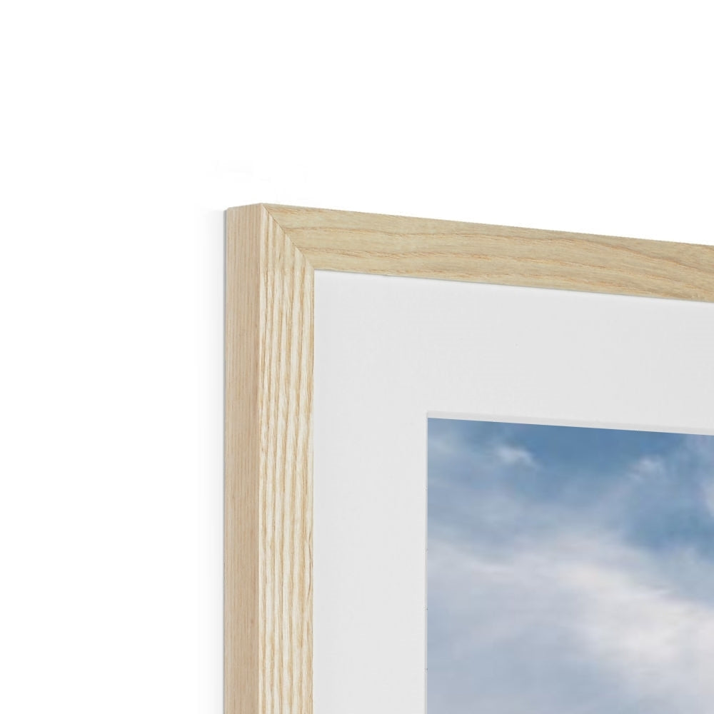 Ballachulish Bridge cloud print in light wood frame with white mat