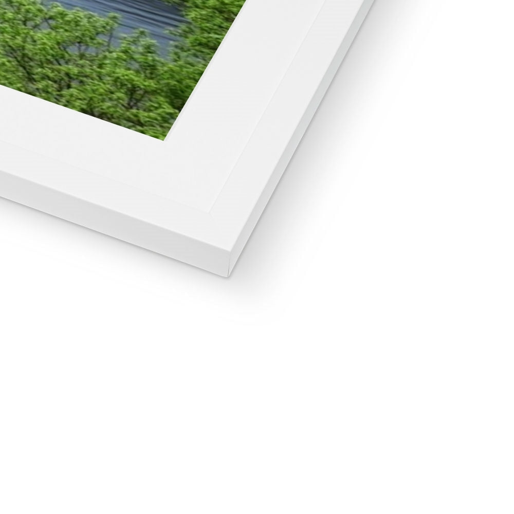 White matte frame with Ballachulish Bridge foliage and water print