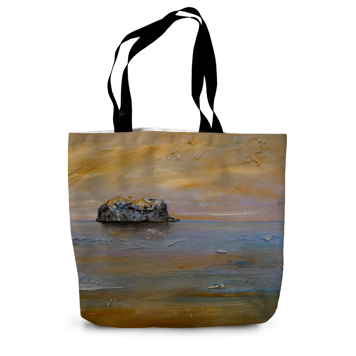 Bass Rock Dawn Art Gifts Canvas Tote Bag-Bags-Edinburgh & Glasgow Art Gallery-14"x18.5"-Paintings, Prints, Homeware, Art Gifts From Scotland By Scottish Artist Kevin Hunter
