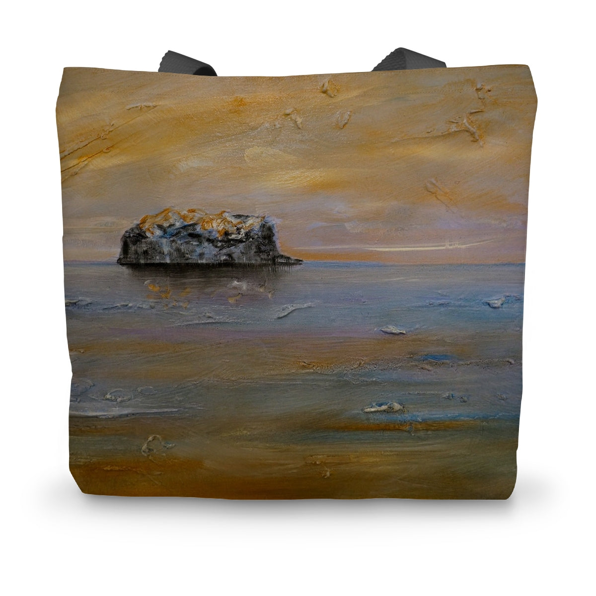 Bass Rock Dawn Art Gifts Canvas Tote Bag-Bags-Edinburgh & Glasgow Art Gallery-14"x18.5"-Paintings, Prints, Homeware, Art Gifts From Scotland By Scottish Artist Kevin Hunter
