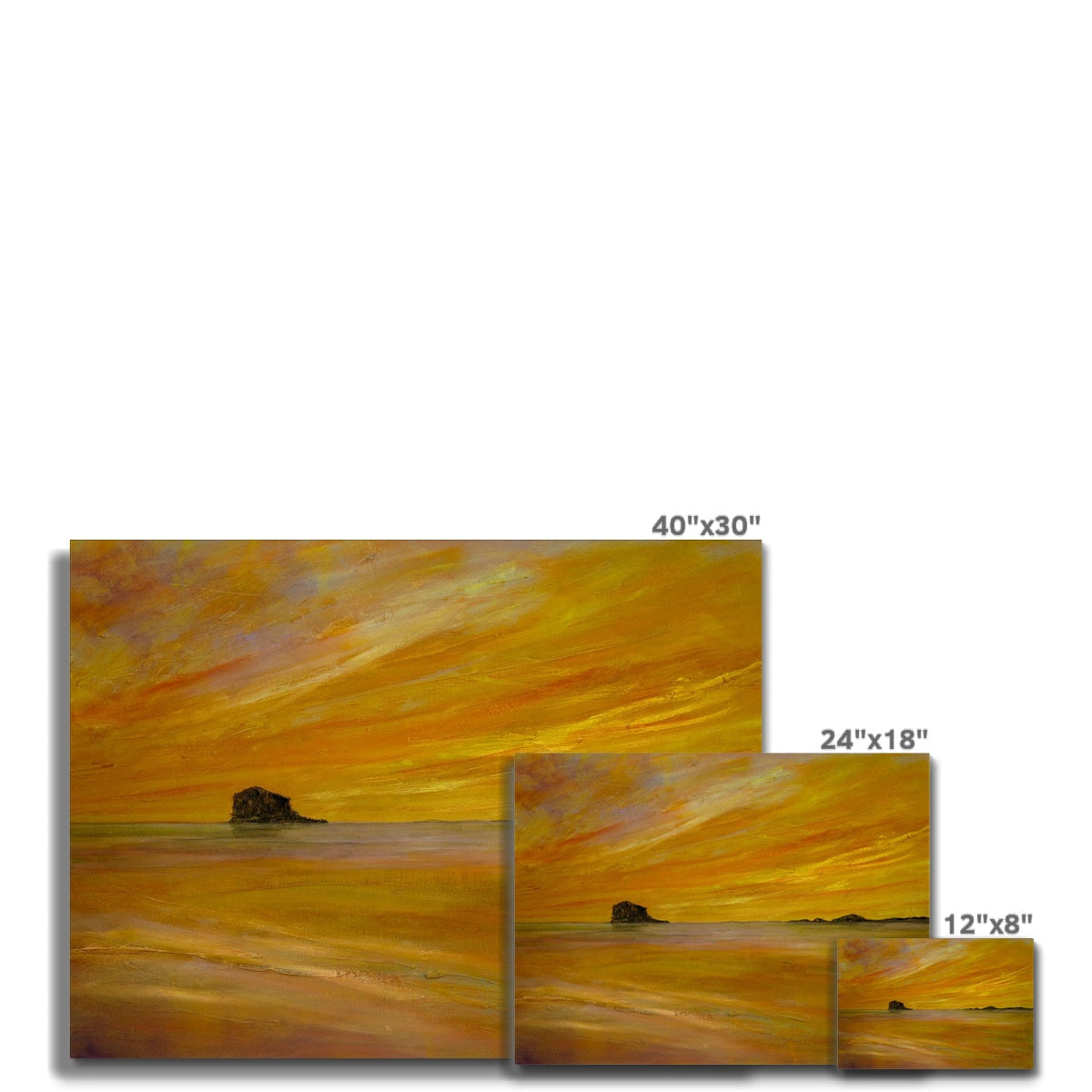 40x30 inch Bass Rock Dusk abstract sunset canvas print