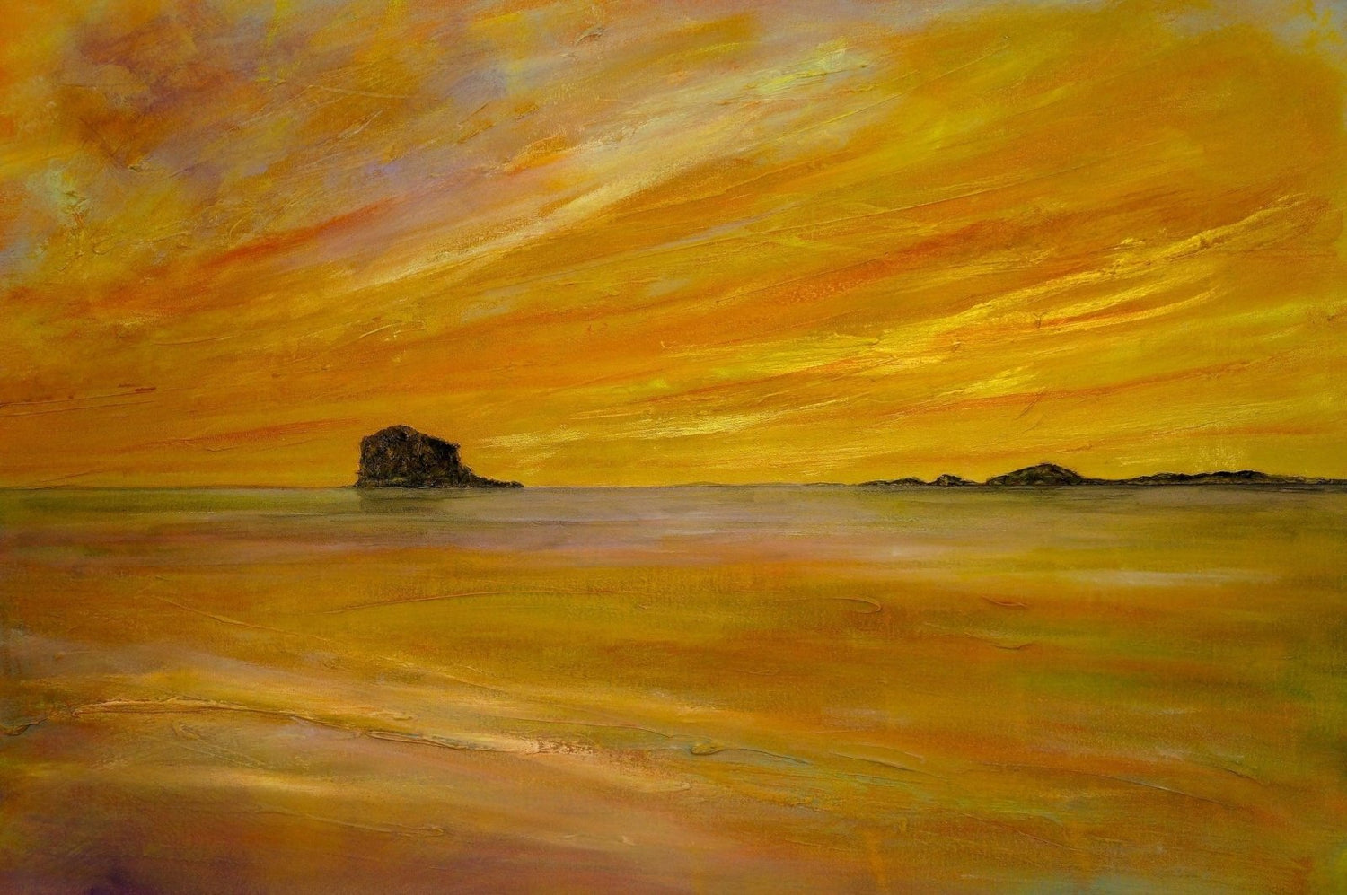 Bass Rock Dusk Scotland | Painting Art Prints | Scottish Artist Hunter