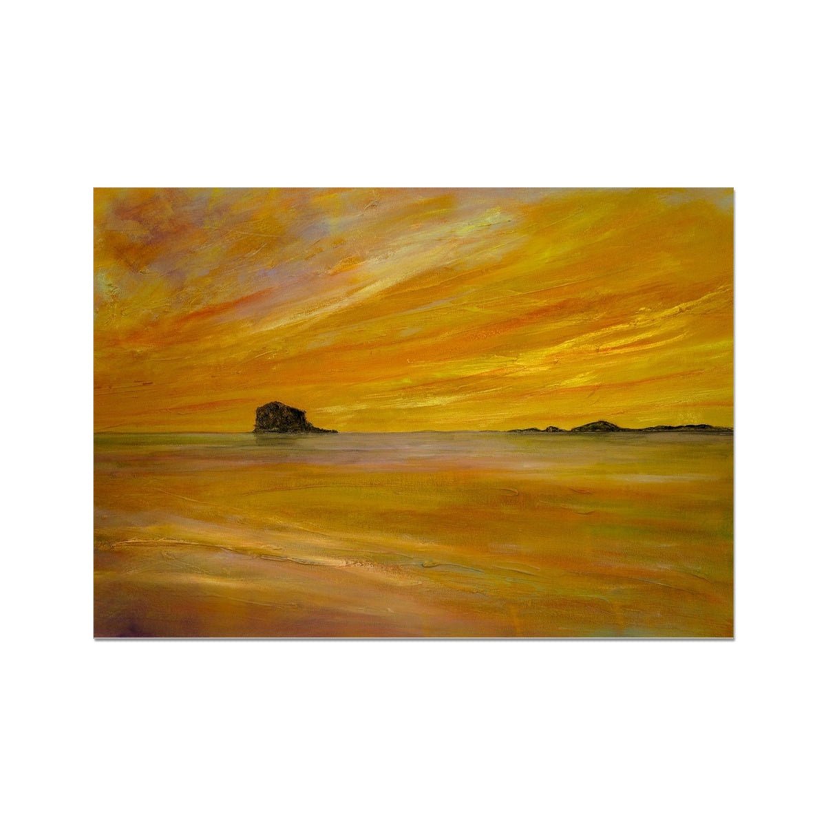 Bass Rock Dusk Painting | Signed Art Prints From Scotland | By Scottish Artist Hunter