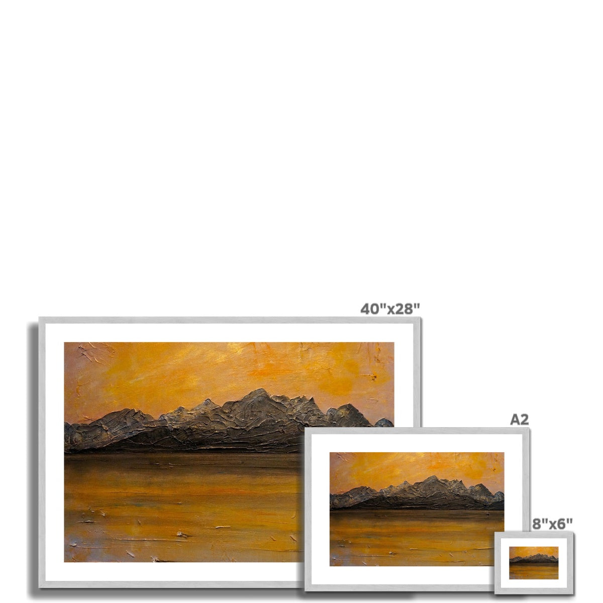Cuillin Sunset Skye Painting | Antique Framed & Mounted Prints From Scotland-Antique Framed & Mounted Prints-Skye Art Gallery-Paintings, Prints, Homeware, Art Gifts From Scotland By Scottish Artist Kevin Hunter
