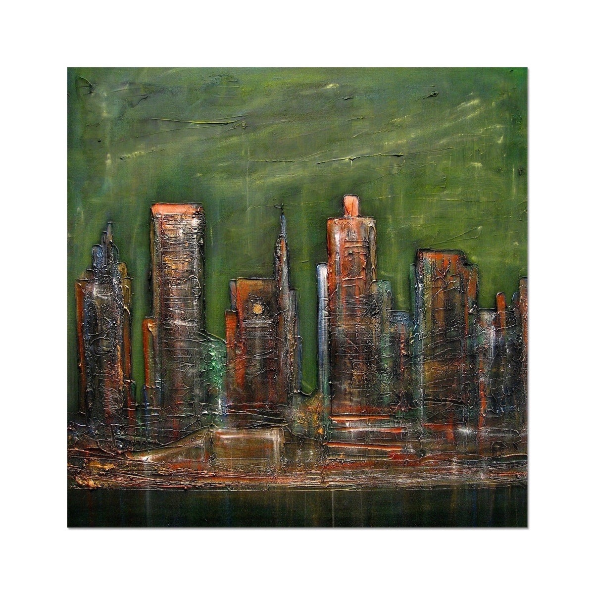 A Neon New York Painting | Artist Proof Collector Prints From Scotland-Artist Proof Collector Prints-World Art Gallery-20"x20"-Paintings, Prints, Homeware, Art Gifts From Scotland By Scottish Artist Kevin Hunter