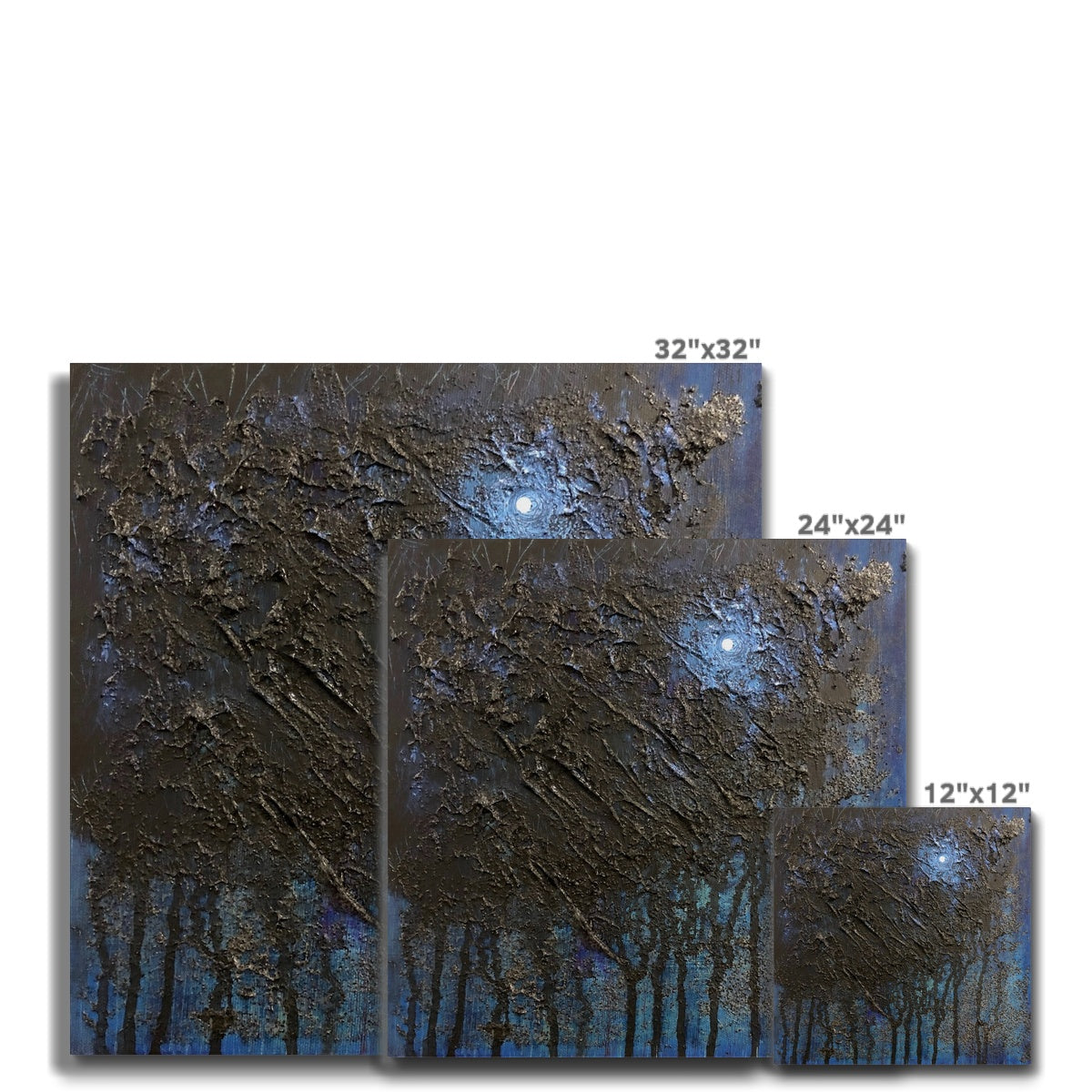 The Blue Moon Wood Abstract Painting | Canvas From Scotland-Contemporary Stretched Canvas Prints-Abstract & Impressionistic Art Gallery-Paintings, Prints, Homeware, Art Gifts From Scotland By Scottish Artist Kevin Hunter