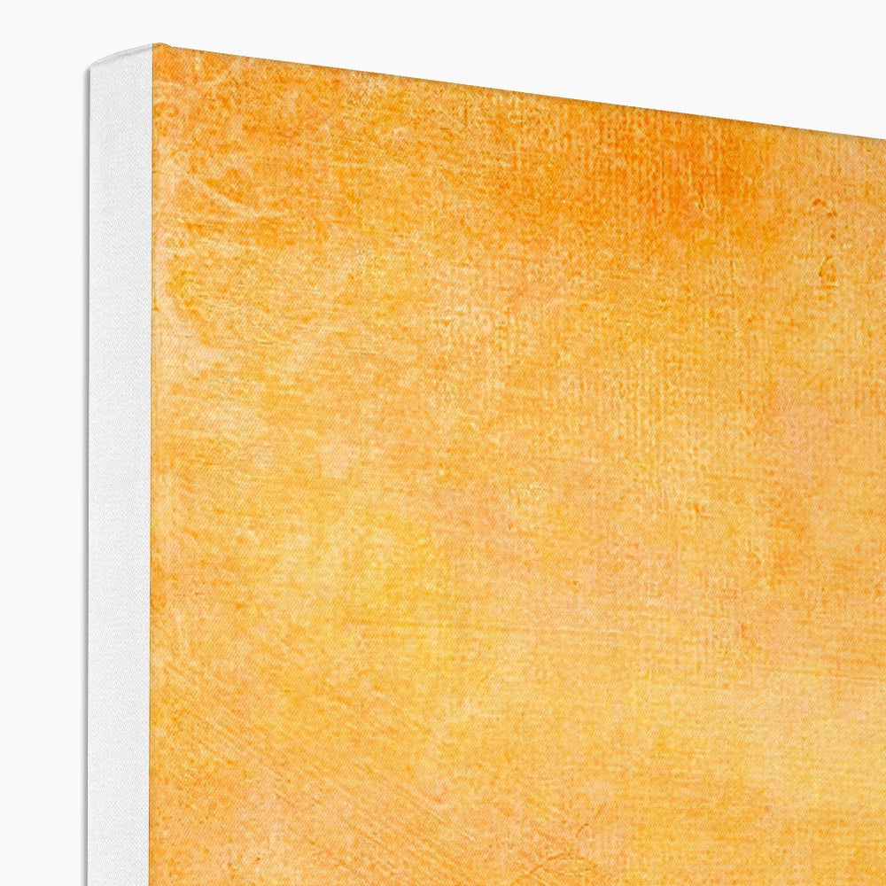 Yellow textured canvas wall art with subtle gradient, The Beach Prints