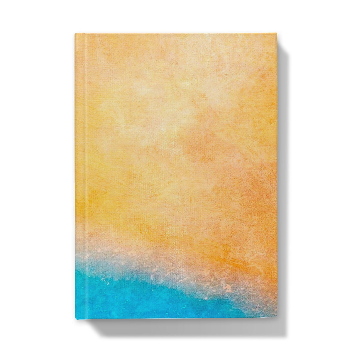 Yellow and blue abstract textured canvas wall art on The Beach journal