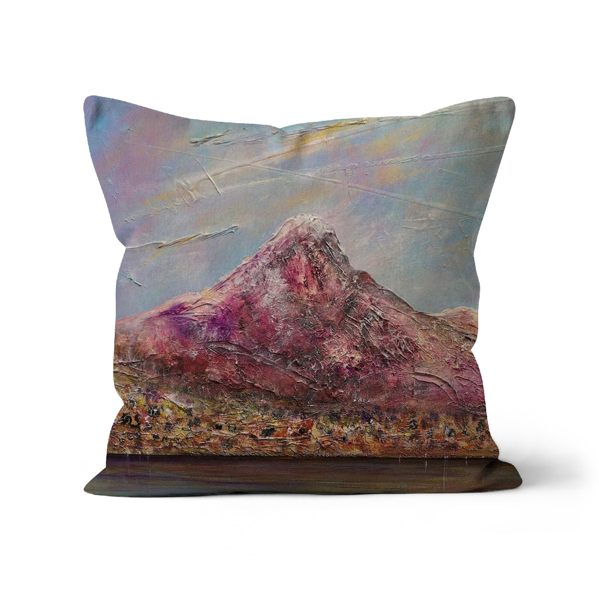 Ben Lomond Art Gifts Cushion-Cushions-Scottish Lochs & Mountains Art Gallery-Linen-12"x12"-Paintings, Prints, Homeware, Art Gifts From Scotland By Scottish Artist Kevin Hunter