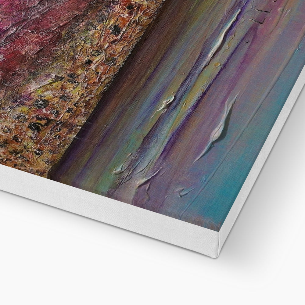 Ben Lomond purple teal abstract canvas print in silver frame