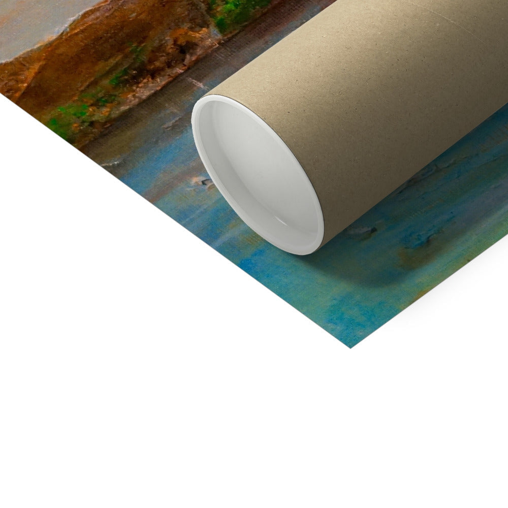 Ben Lomond & Dumbarton Rock print in brown tube on green paper