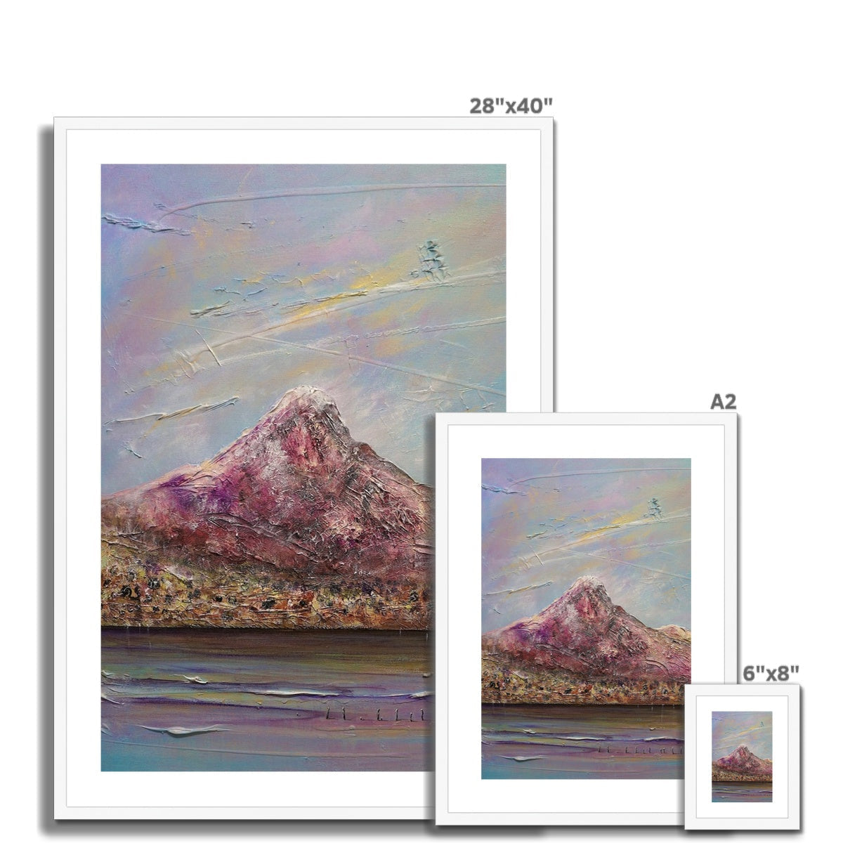Ben Lomond 28x40 inch framed mountain landscape art print