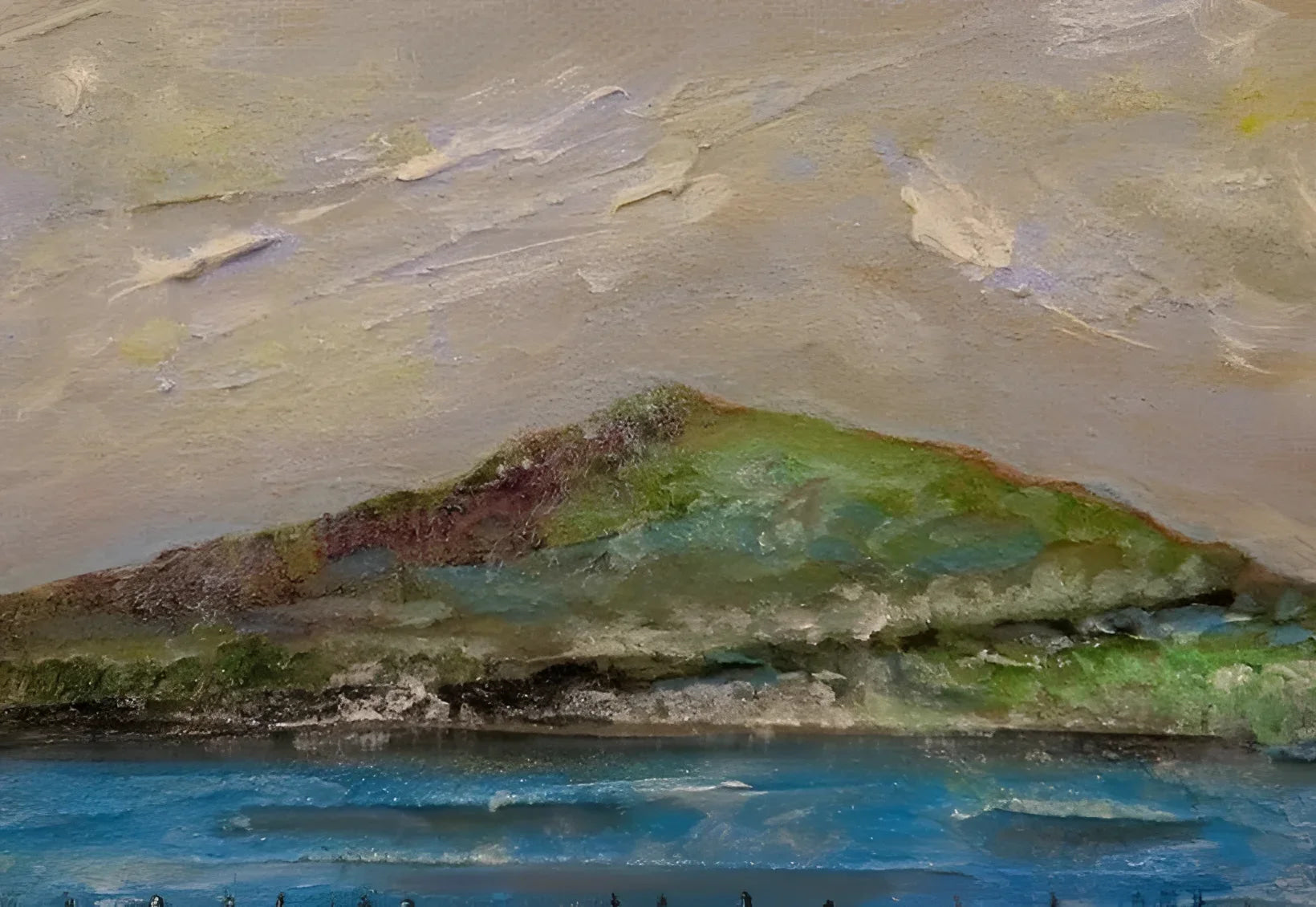 Impasto mountain landscape in Ben Lomond iii Original Painting showcasing textured art style