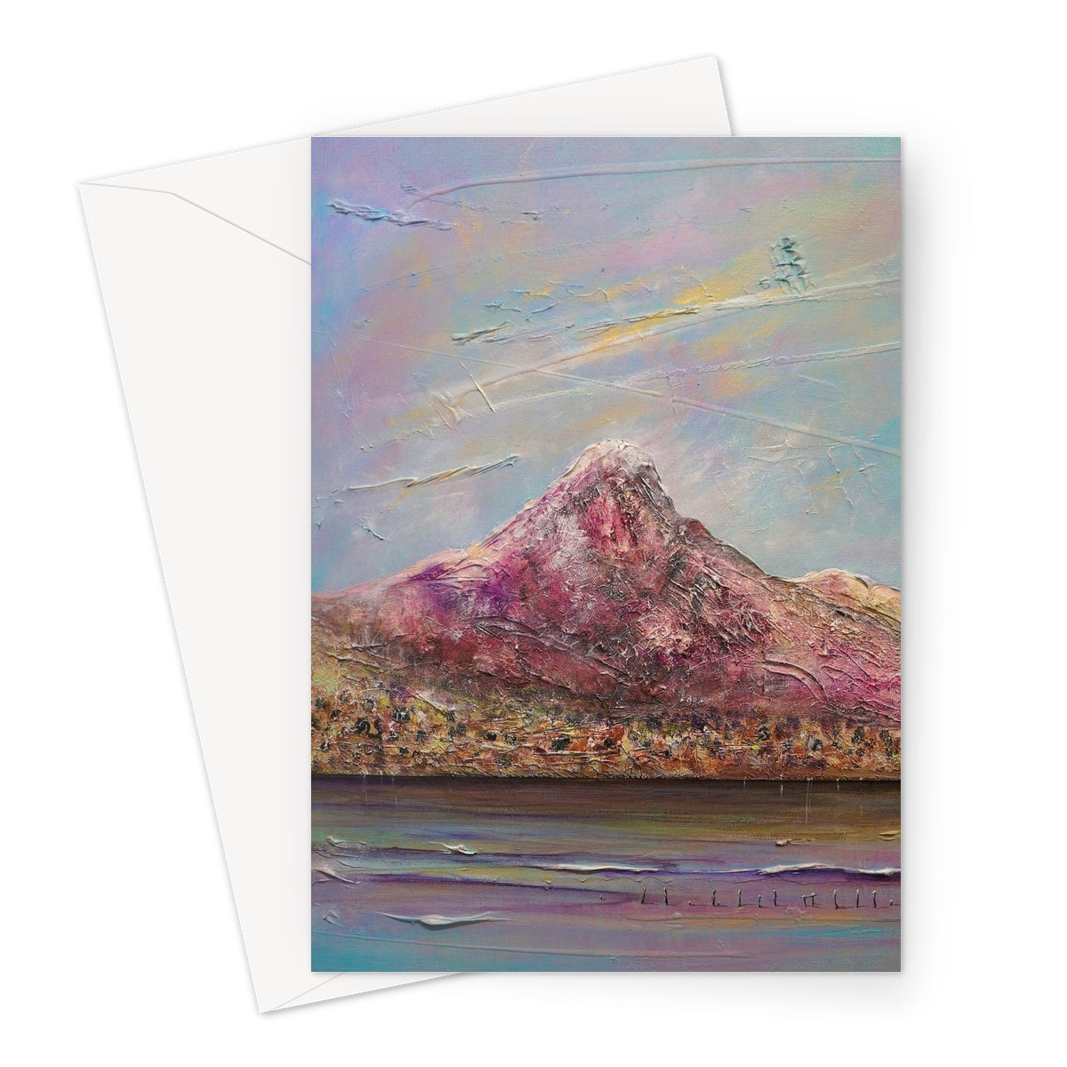 Ben Lomond Scottish Art Gifts Greeting Card | Scottish Lochs & Mountains Art Gallery | Paintings, Prints, Homeware and Art Gifts From Scotland By Scottish Artist Kevin Hunter