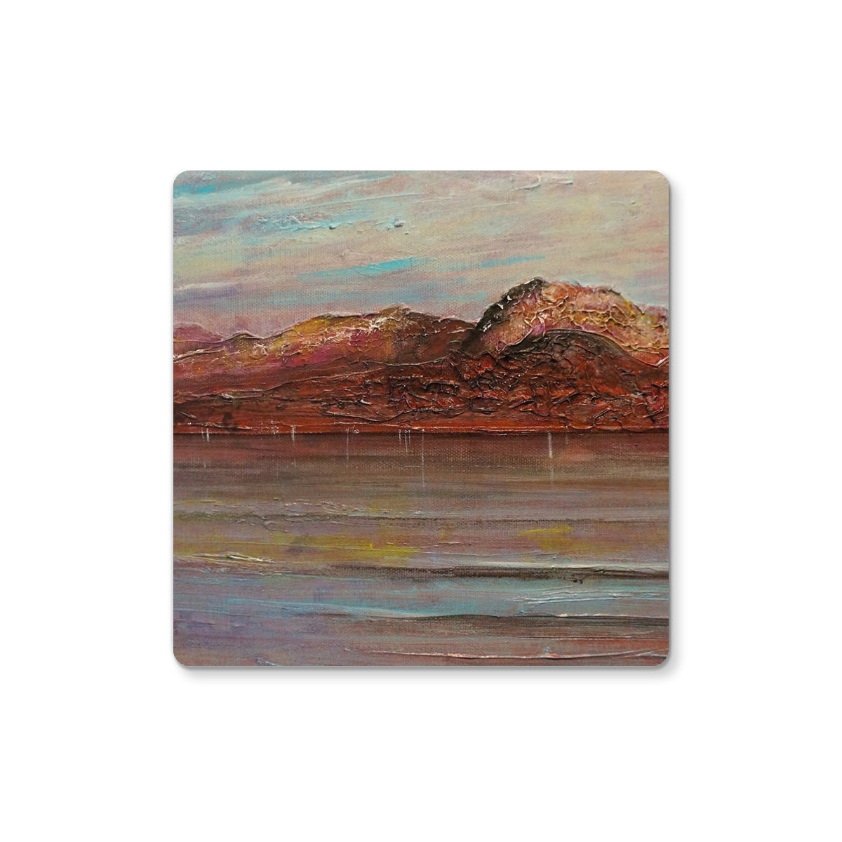 Ben Nevis brown and beige abstract landscape textured coaster