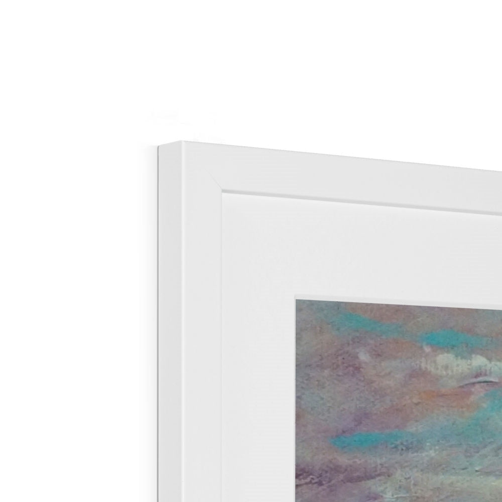 Ben Nevis Art Print: White Frame with Pastel Abstract Painting