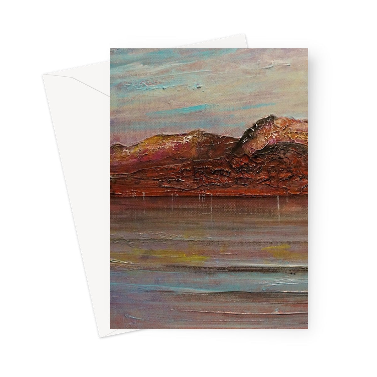 Ben Nevis greeting card with brown beige abstract textured mountain landscape