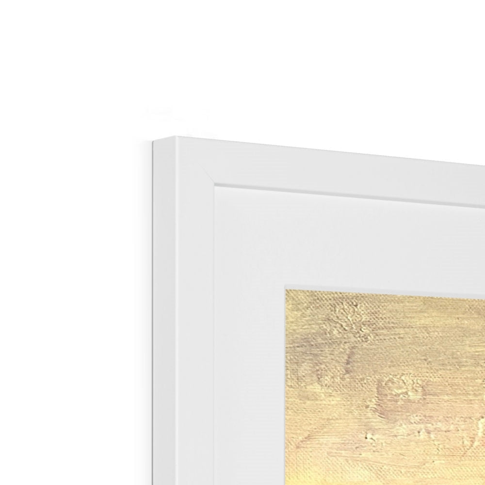 White wooden picture frame with gold leaf texture for Ben Tee Invergarry print display