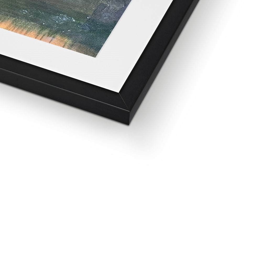 Black matte frame with white mat and abstract painting in Ben Tee Invergarry print