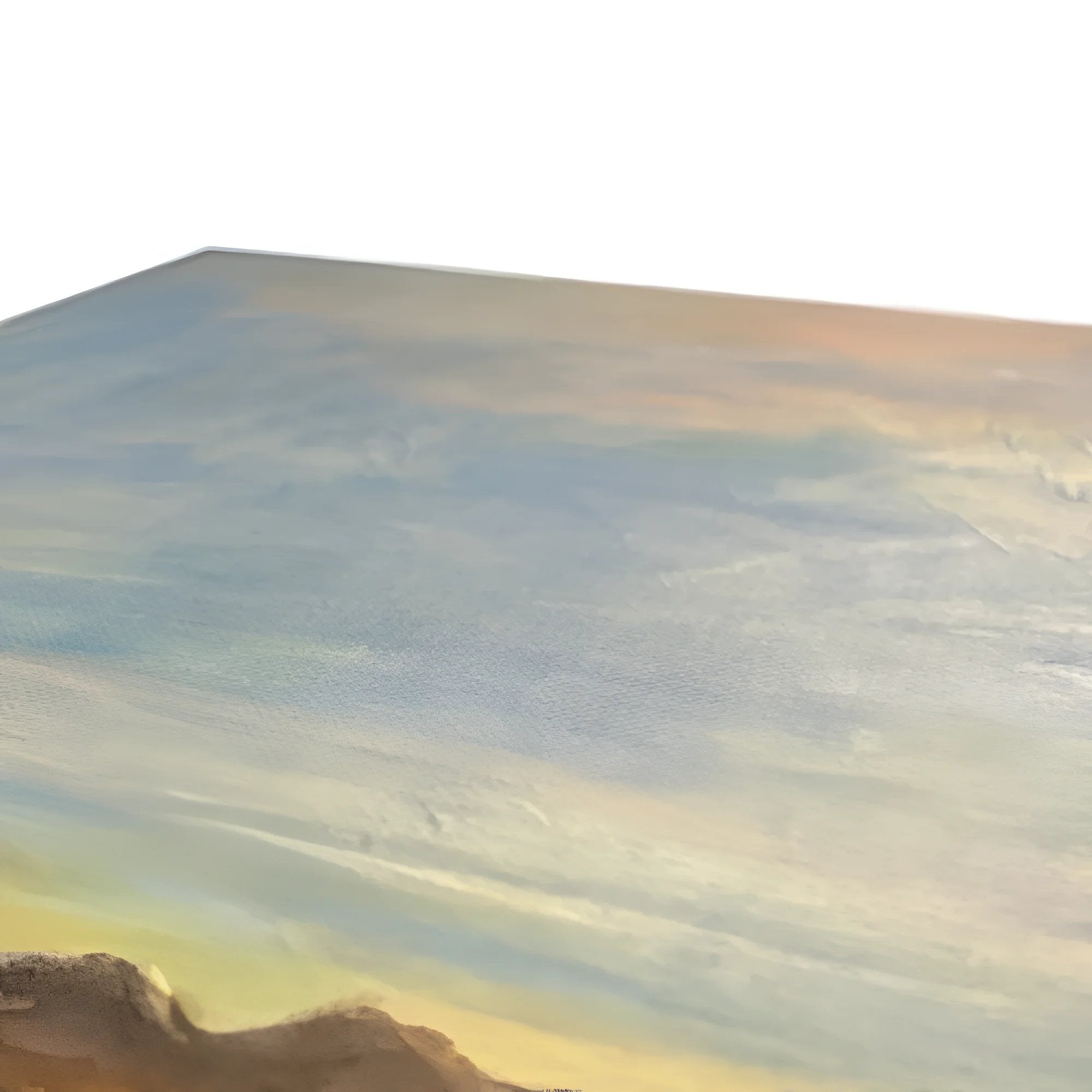 Landscape painting of Mountains under a cloudy Sky on The Biggie Canvas