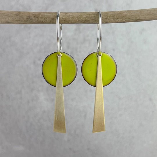 Bitter Green Geometric Earrings