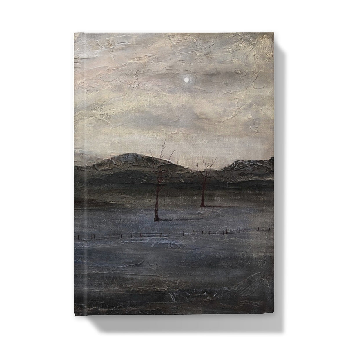 Charcoal gray abstract landscape canvas wall art with textured brushstrokes for Blue Door Burn Altmore Cottage Journal