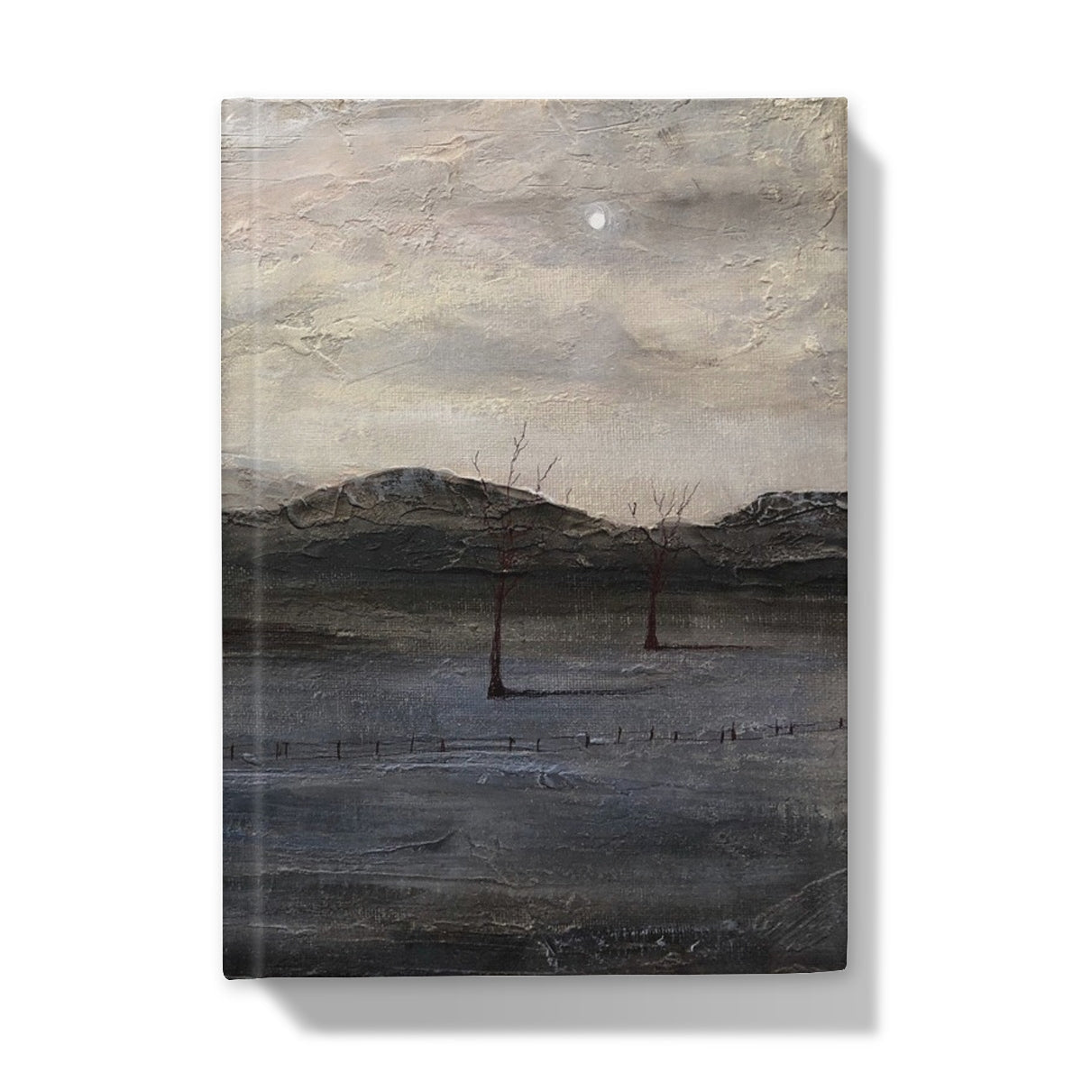 Charcoal gray abstract landscape canvas print with textured surface for Blue Door Burn Altmore Cottage Journal