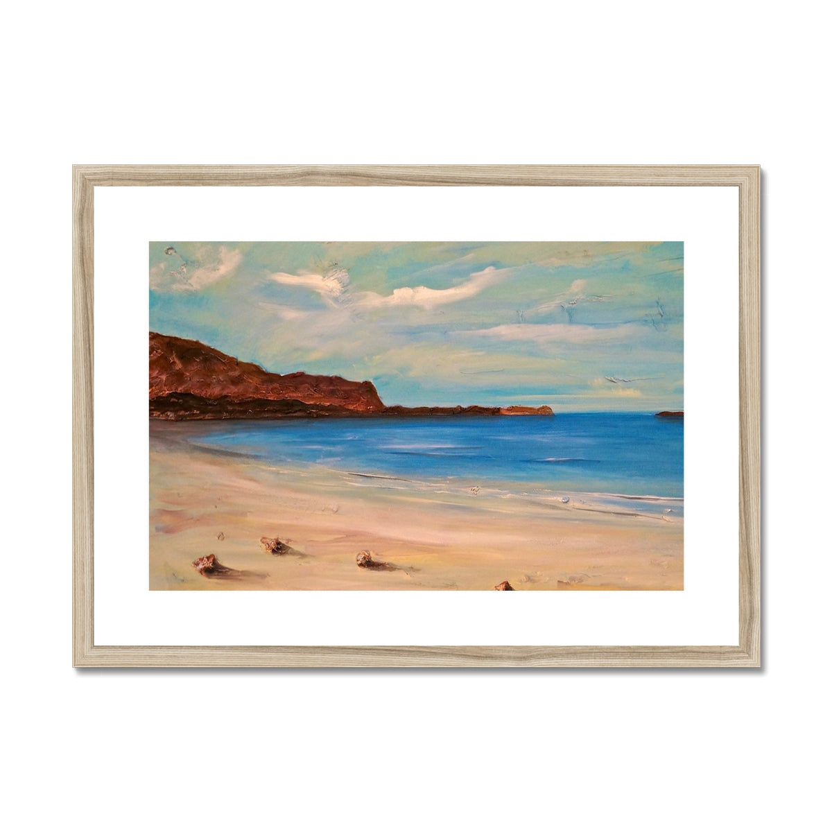 Bosta Beach Lewis wooden framed beach scene print