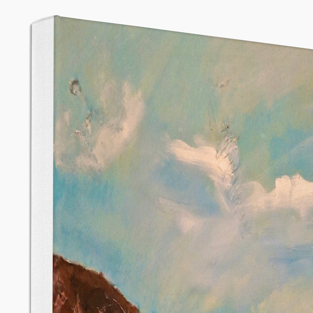 Bosta Beach Lewis Canvas: minimalist teal and white cloud art print