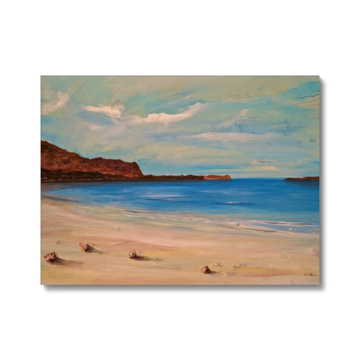 Bosta Beach Lewis Painting | Canvas From Scotland-Contemporary Stretched Canvas Prints-Hebridean Islands Art Gallery-24"x18"-Paintings, Prints, Homeware, Art Gifts From Scotland By Scottish Artist Kevin Hunter
