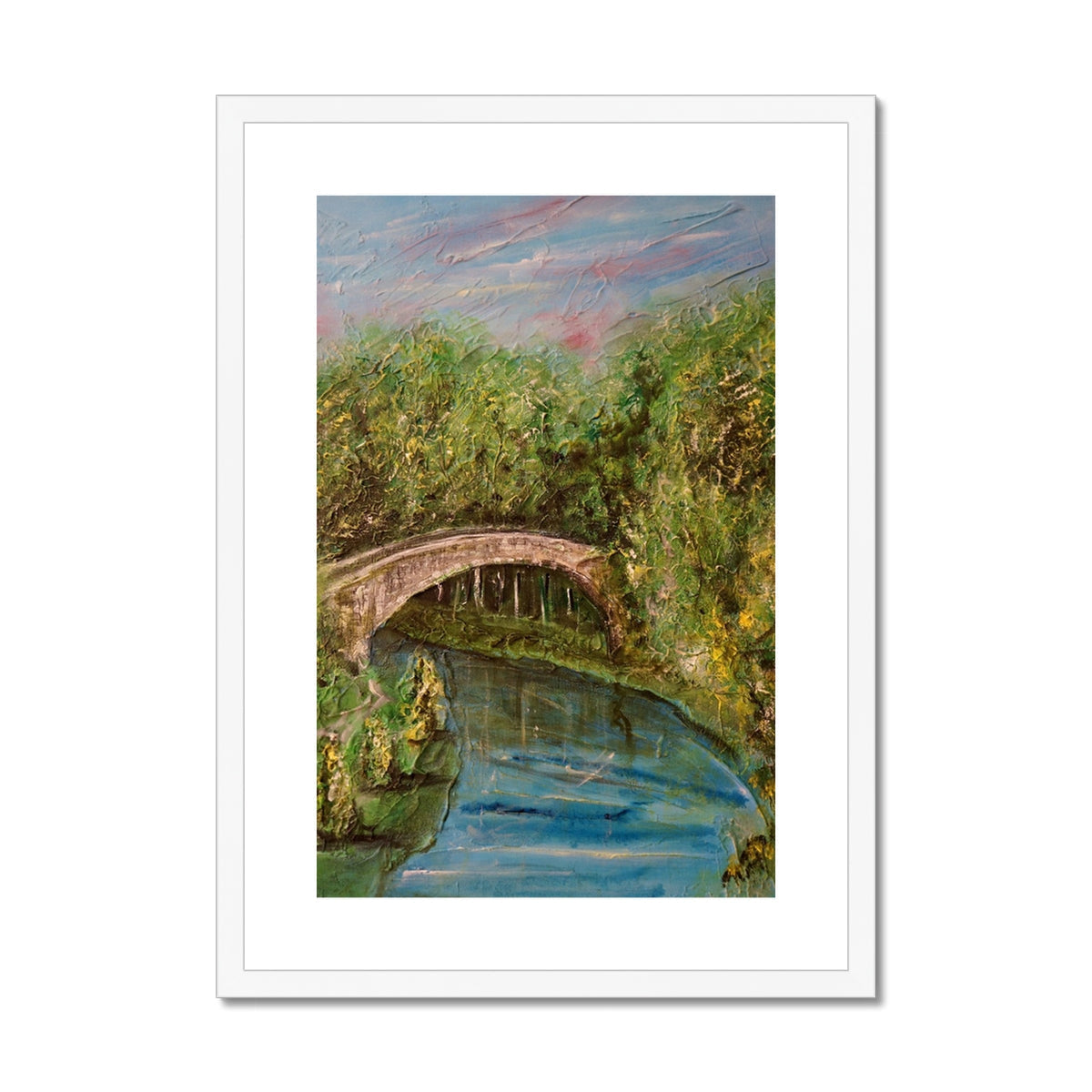 Stone arch Brig O Doon bridge over river art print