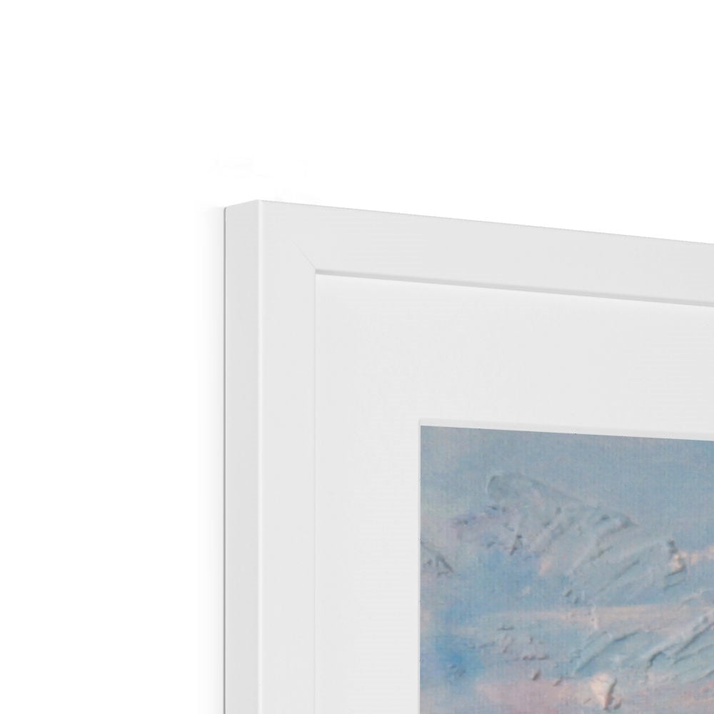 White modern frame with textured artwork in The Brig O Doon Art Prints