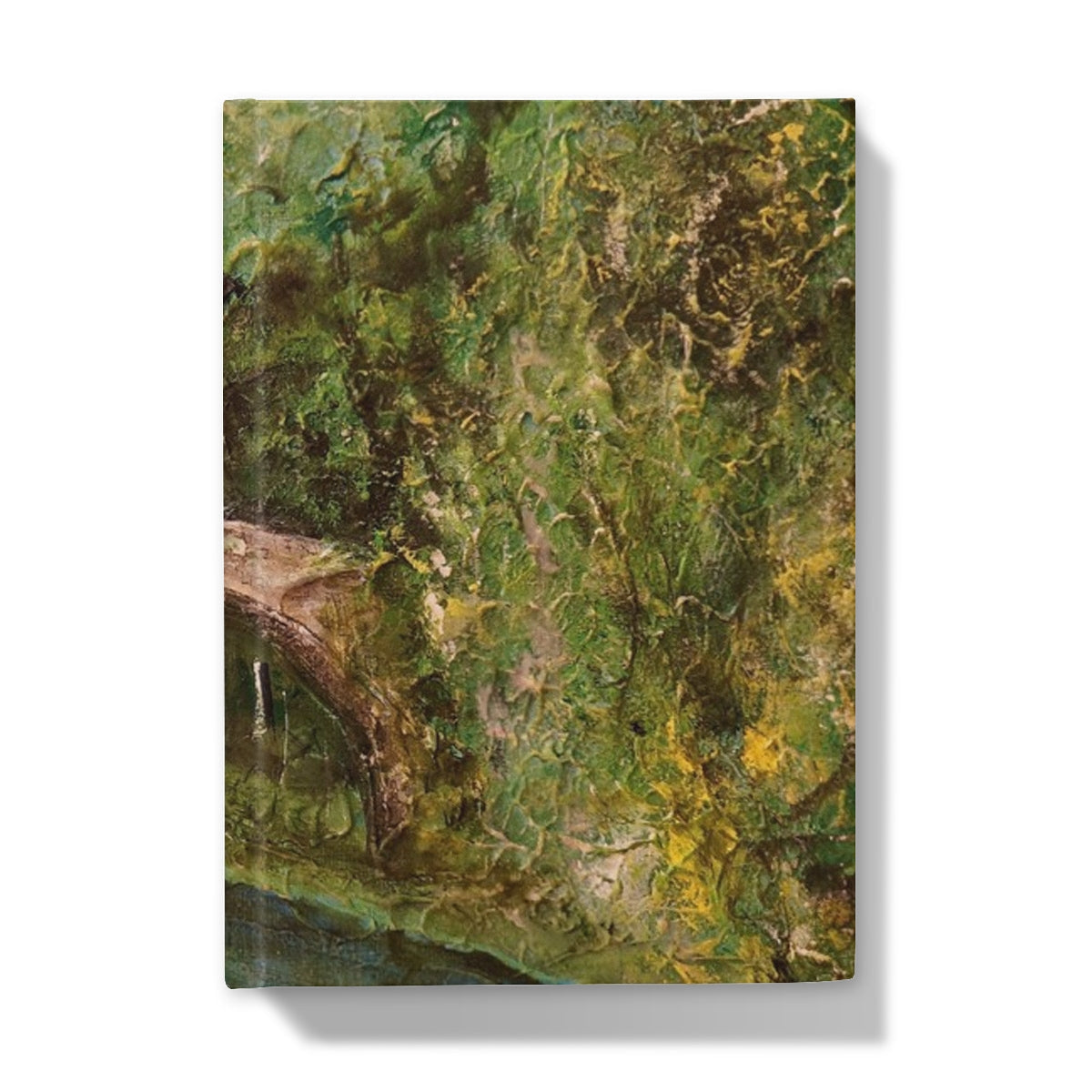 Green moss-covered stone wall art on Brig O Doon journal
