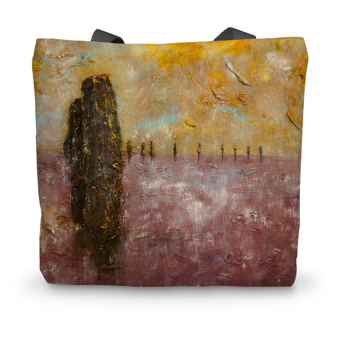 Brodgar Mist Orkney Art Gifts Canvas Tote Bag-Bags-Orkney Art Gallery-14"x18.5"-Paintings, Prints, Homeware, Art Gifts From Scotland By Scottish Artist Kevin Hunter