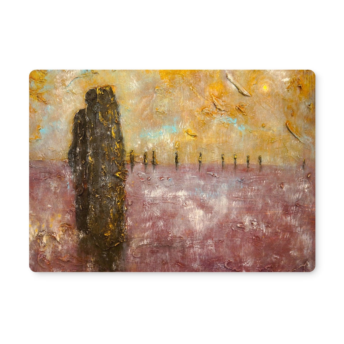Brodgar Mist Orkney Art Gifts Placemat-Placemats-Orkney Art Gallery-Single Placemat-Paintings, Prints, Homeware, Art Gifts From Scotland By Scottish Artist Kevin Hunter