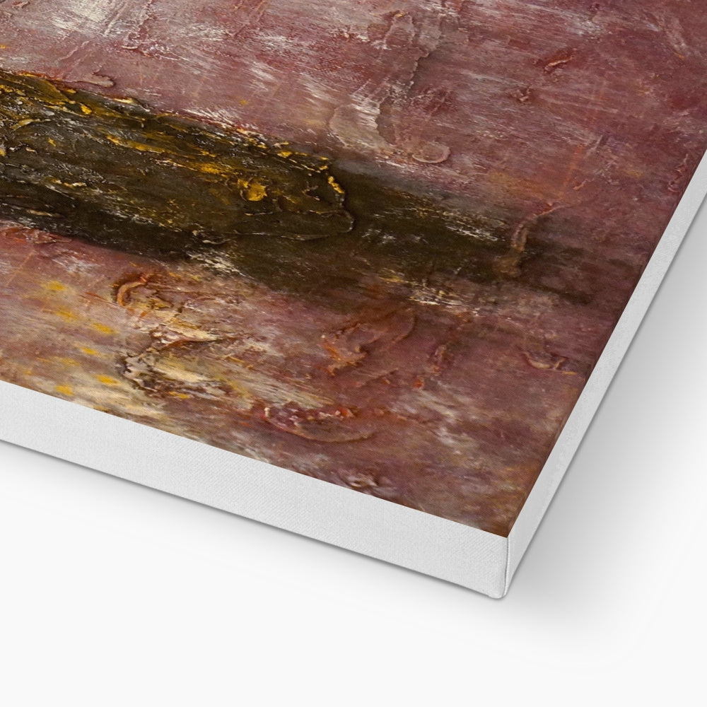 Brodgar Mist Orkney canvas print in brown and gold abstract design