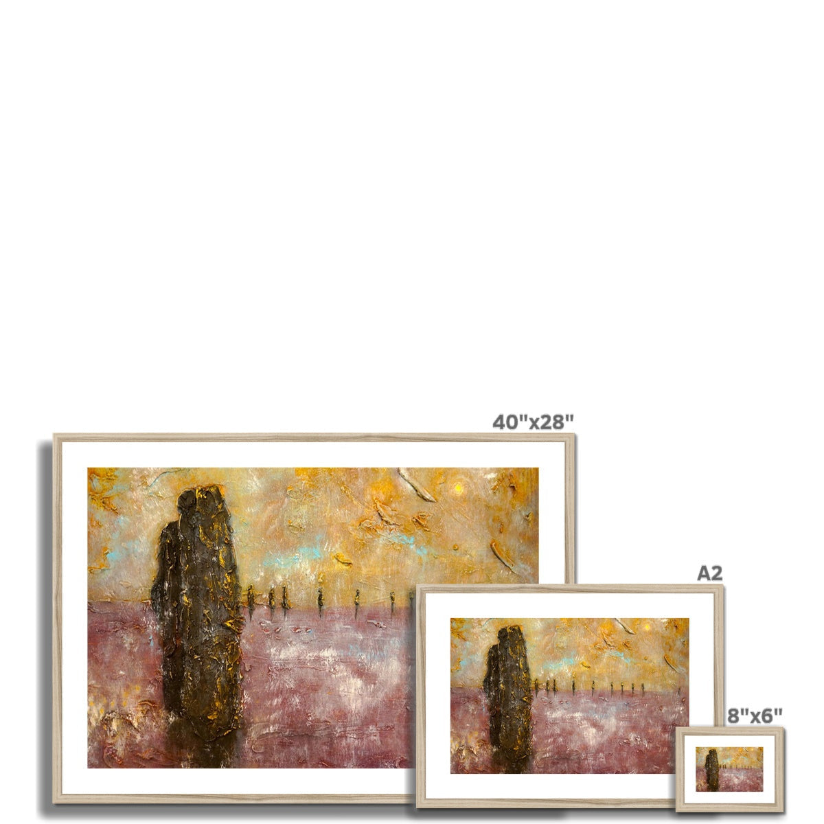 40x28 inch framed Brodgar Mist Orkney abstract art print
