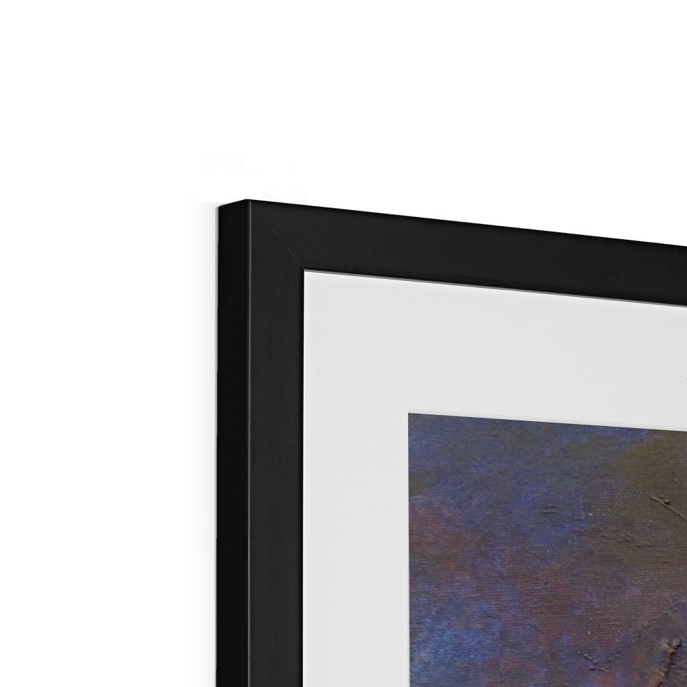 Black matte framed and mounted abstract artwork in the A Brooding Clyde Dusk print display