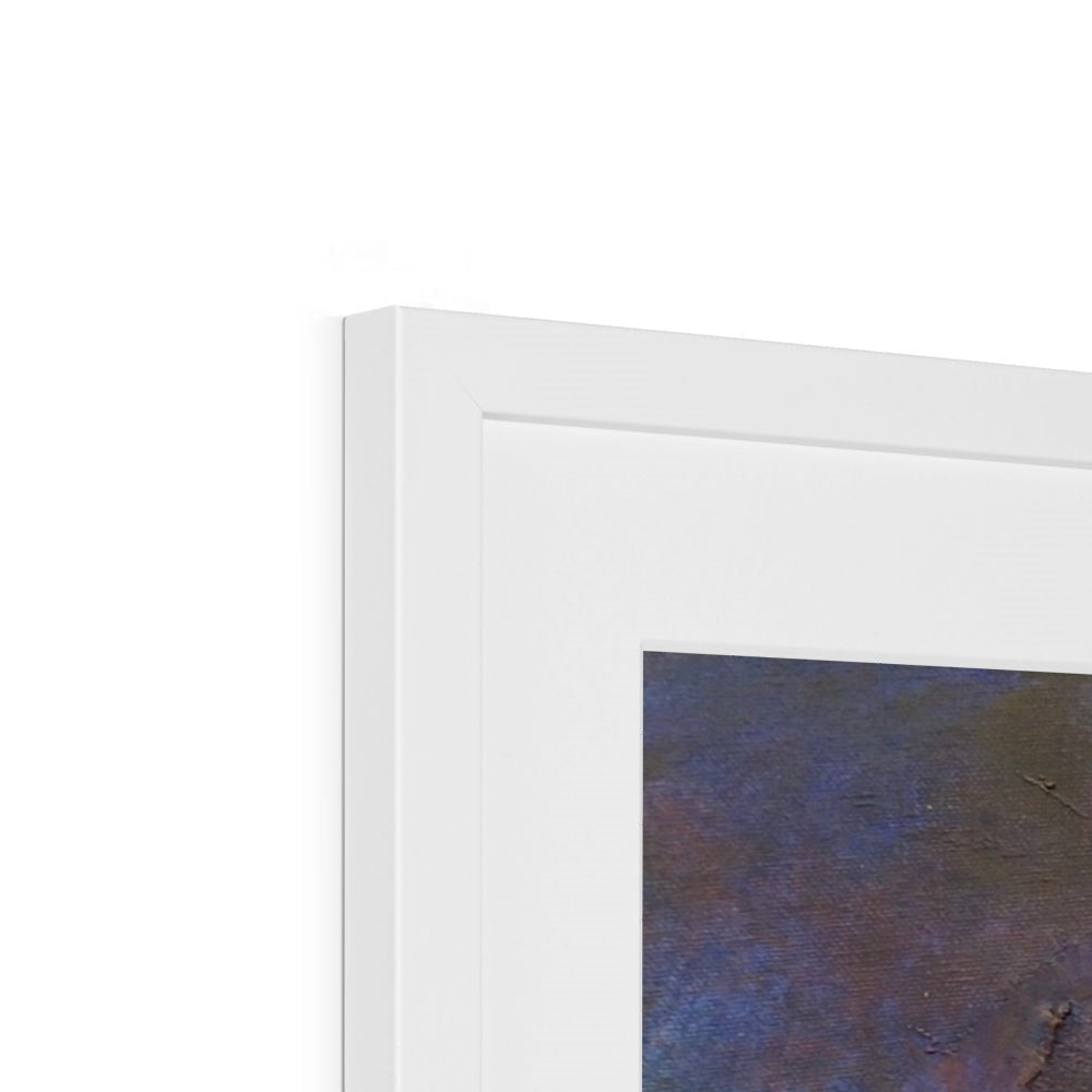 White rectangular framed print with matte finish and clean lines for A Brooding Clyde Dusk artwork