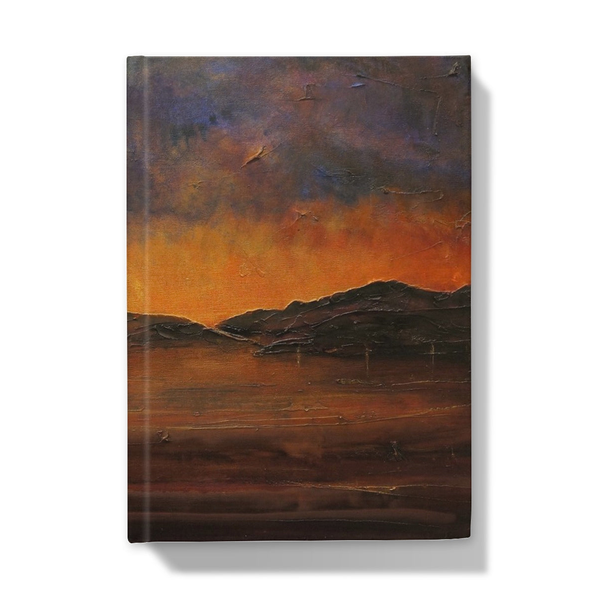 Canvas print of desert sunset with wind turbines on journal