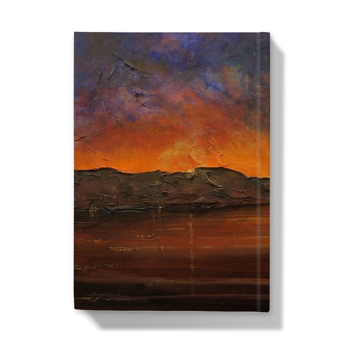 Orange purple abstract landscape on Brooding Clyde Dusk journal