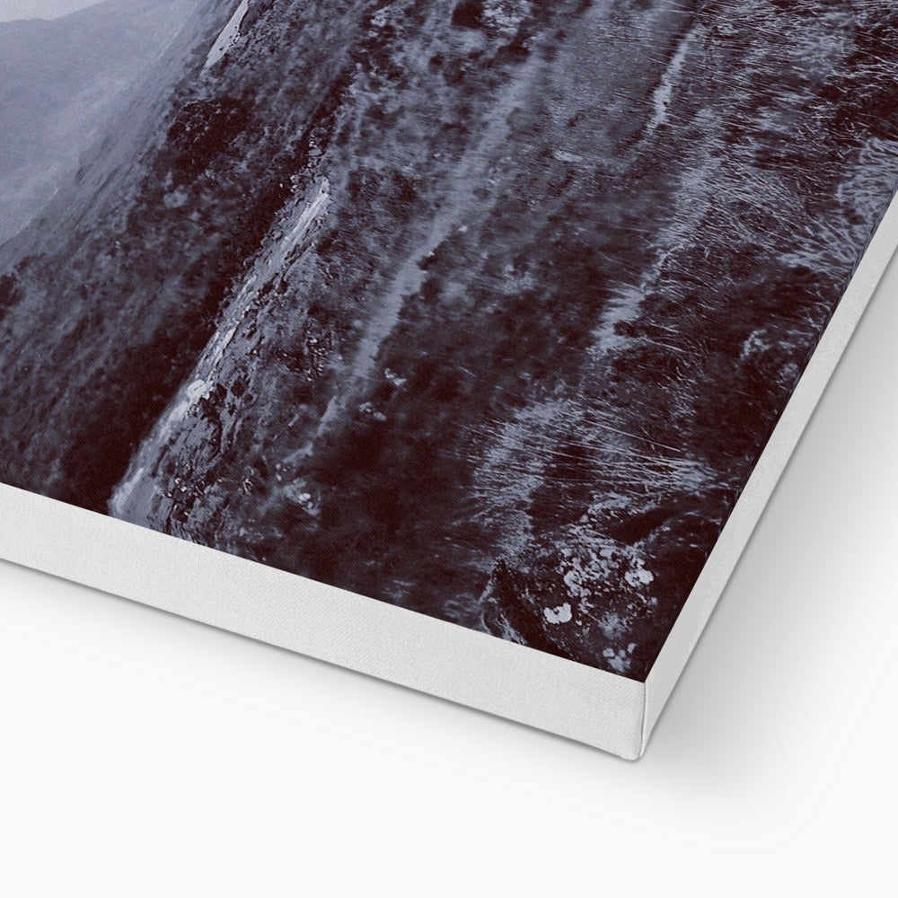 Black marble wall art in silver frame, The Brooding Cuillin Canvas Prints