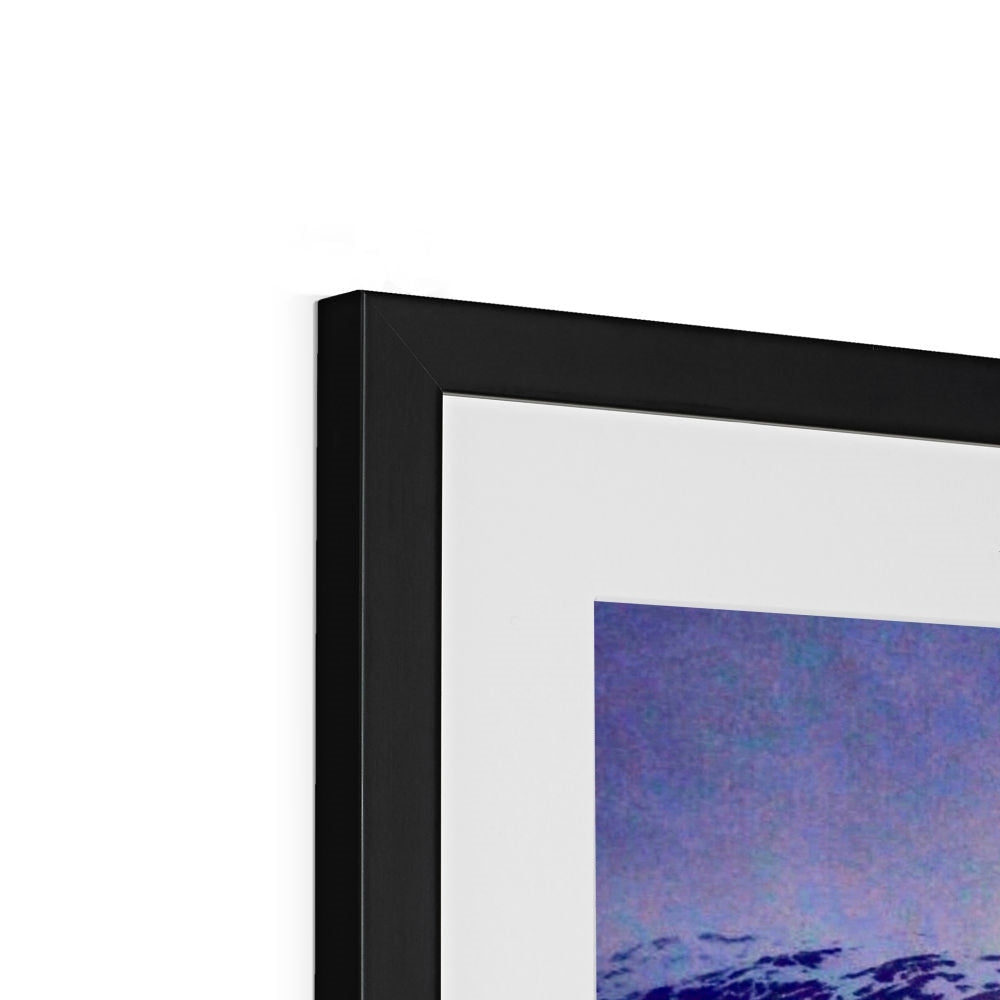 Black frame with white mat and abstract Brooding Glencoe landscape print