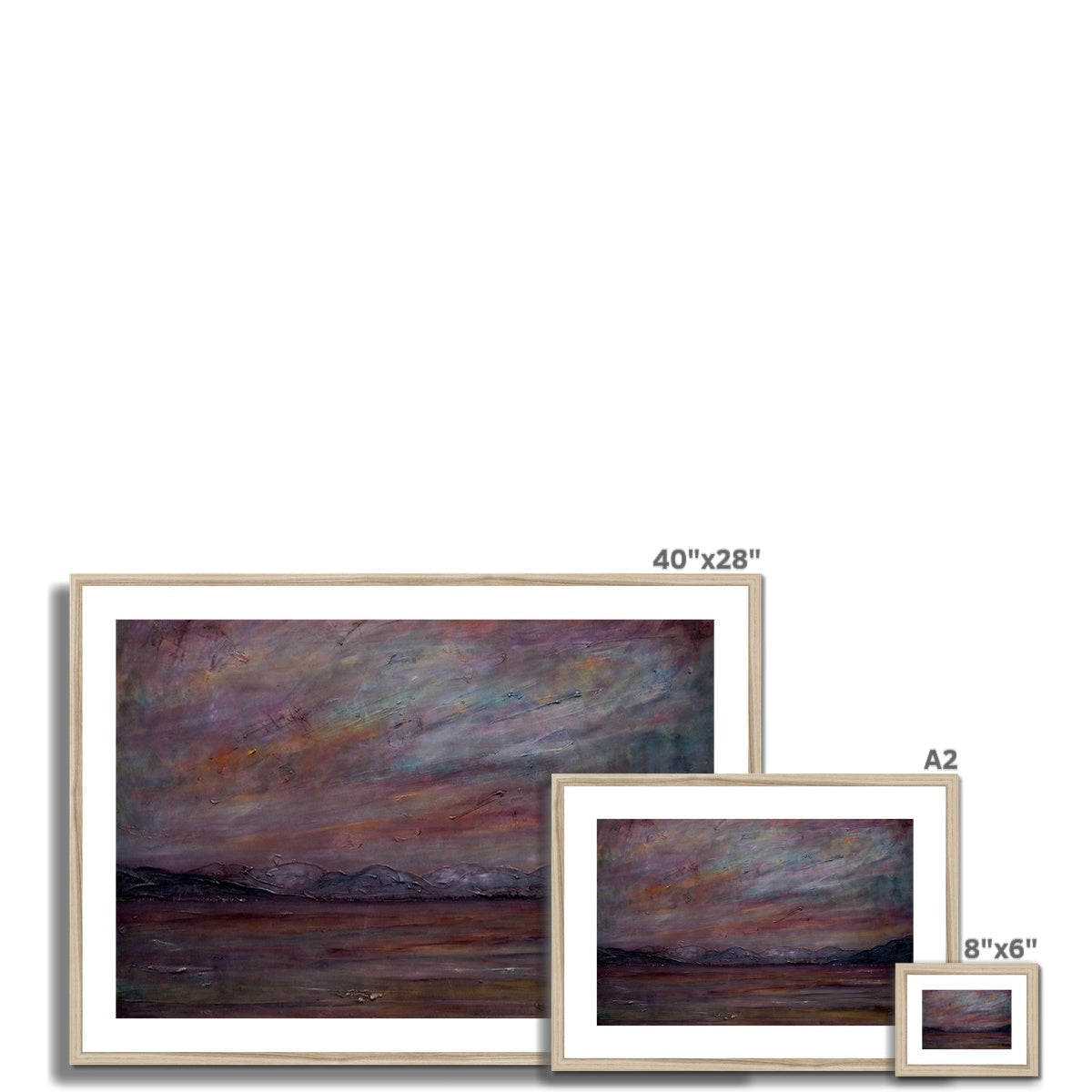 40x28 Framed Abstract Landscape Print of Brooding Holy Loch