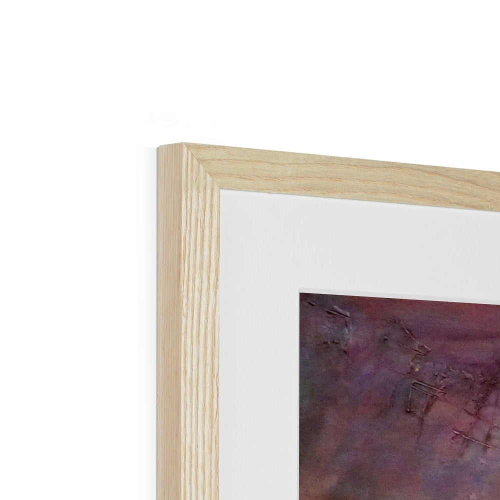 Light wood frame with white mat and abstract Brooding Holy Loch print