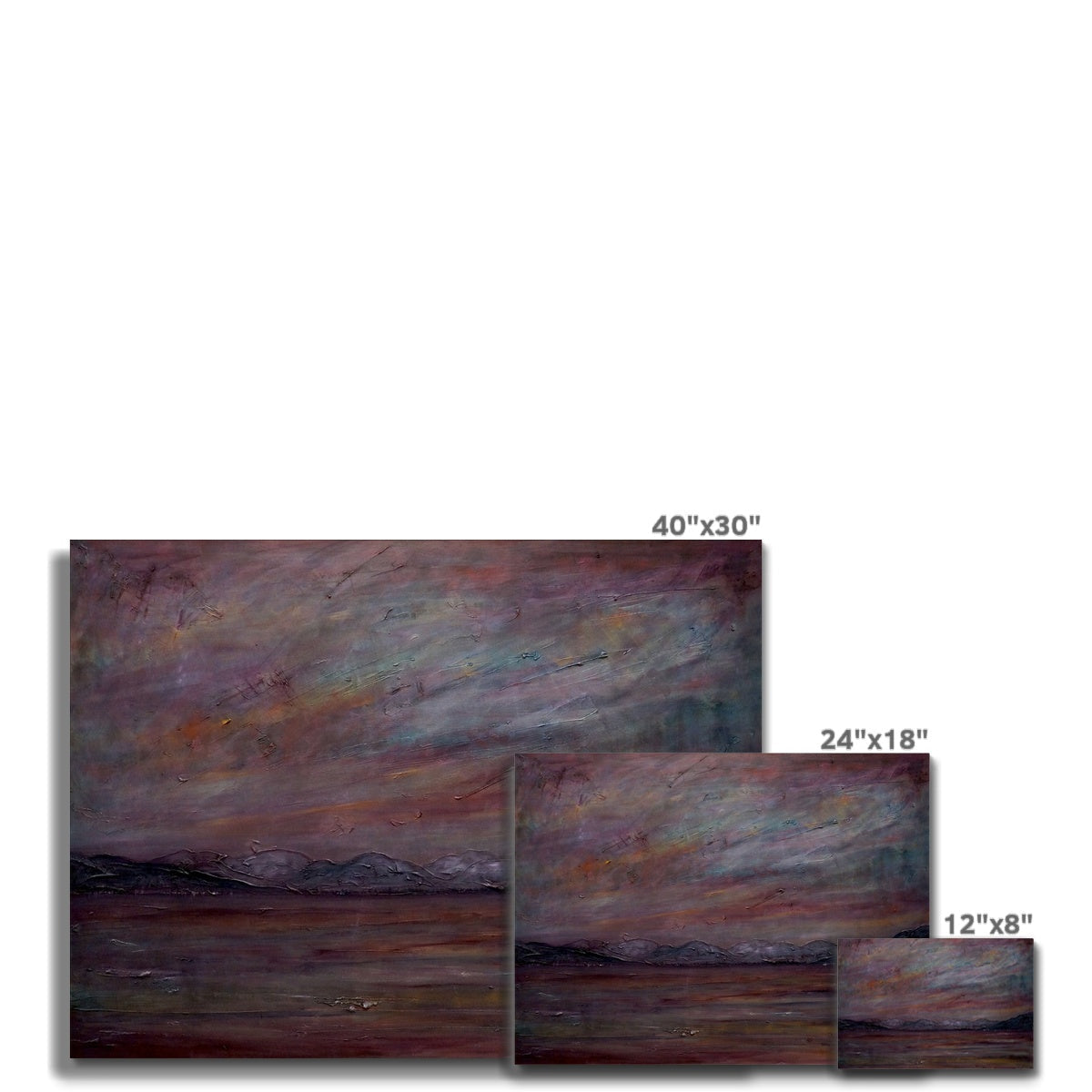 A Brooding Holy Loch abstract landscape canvas in earthy tones