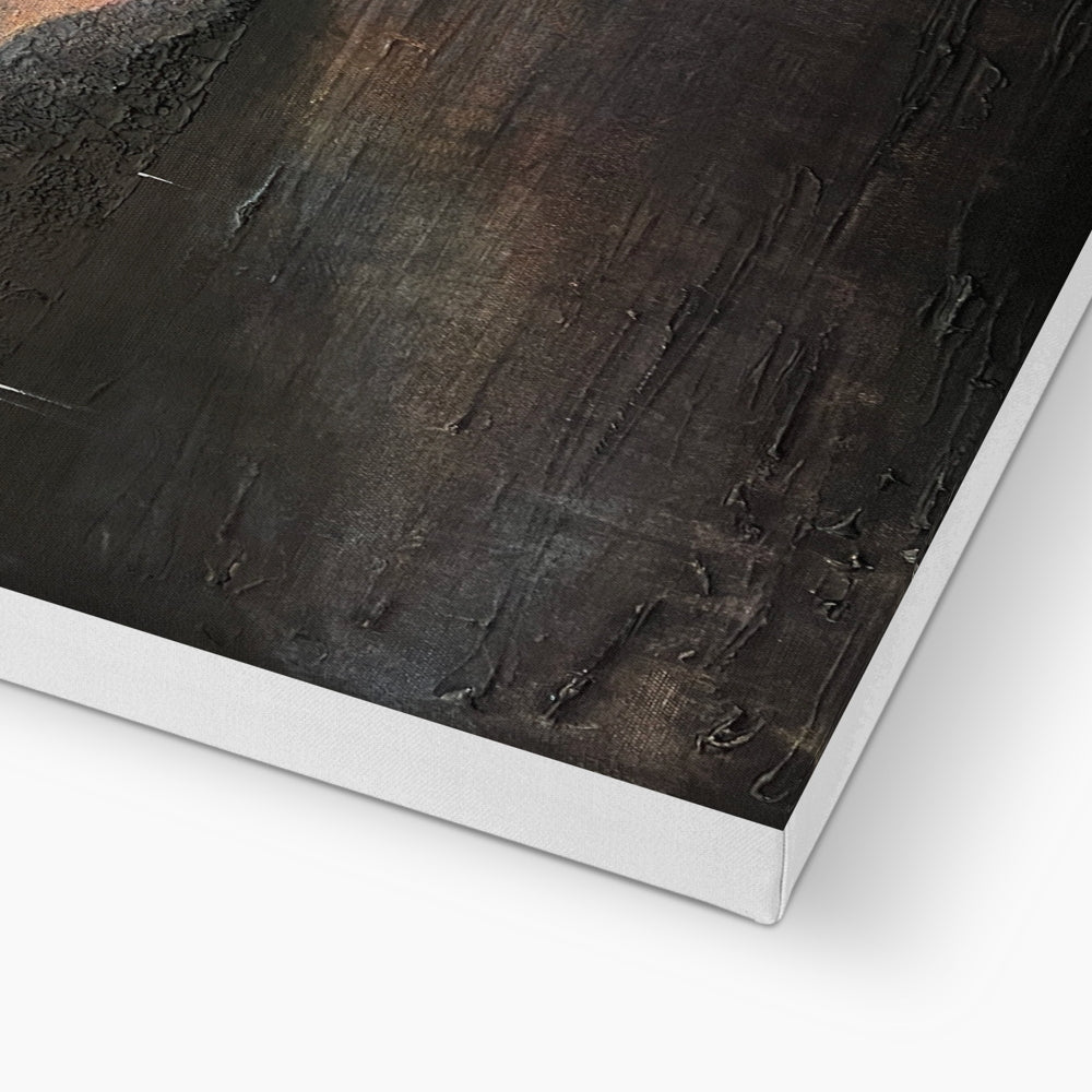 Black textured canvas art print with white border from the Brooding Loch Lomond Canvas collection