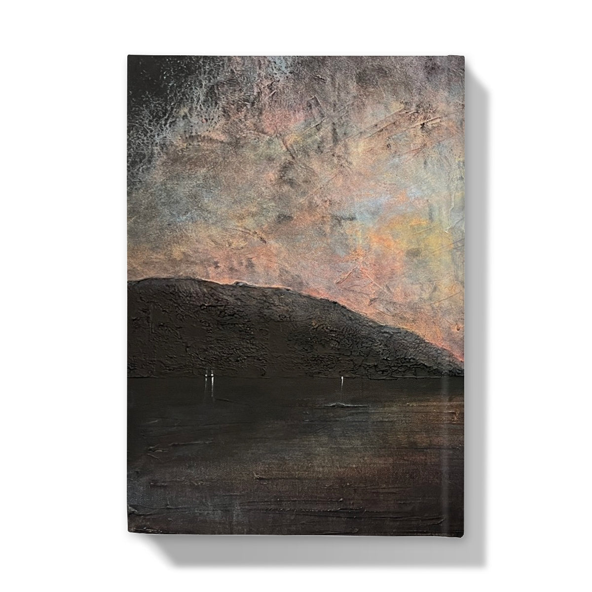 Canvas print of a mountain landscape with muted colors for the Brooding Loch Lomond journal